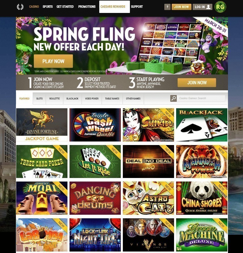 caesars online casino login