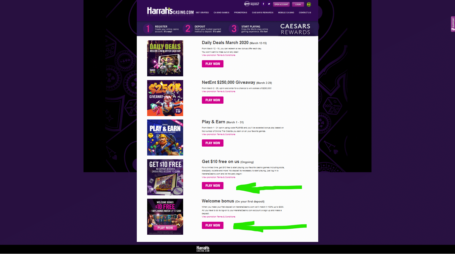 Harrahs Online Casino Promo Codes